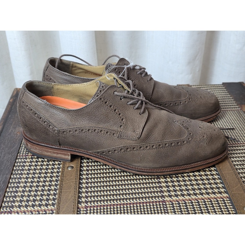 Cole Haan Men 9 M Carter Grand Wing Chestnut Grain Brown Leather $178 C14199